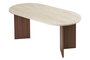 Nordure Mesa de Comedor Sablin en Travertino y Nogal Milán